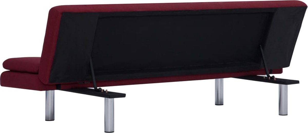 Vidaxl Slaapbank Met Twee Kussens Polyester Wijn - Rood