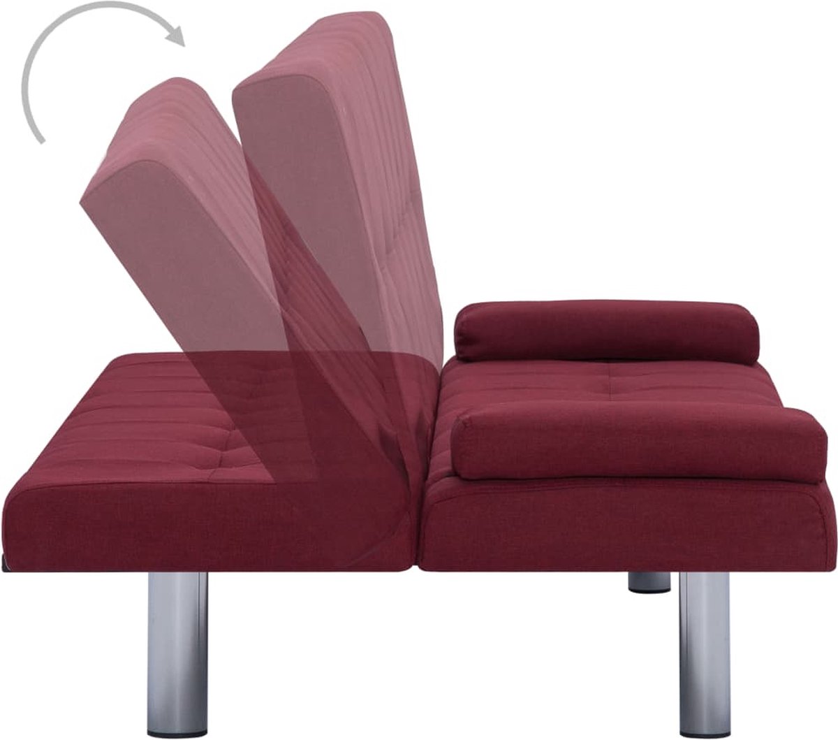 Vidaxl Slaapbank Met Twee Kussens Polyester Wijn - Rood
