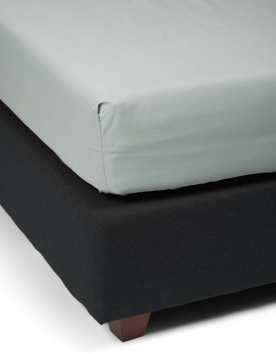 Essenza Premium Percale Hoeslaken Dusty green - Groen