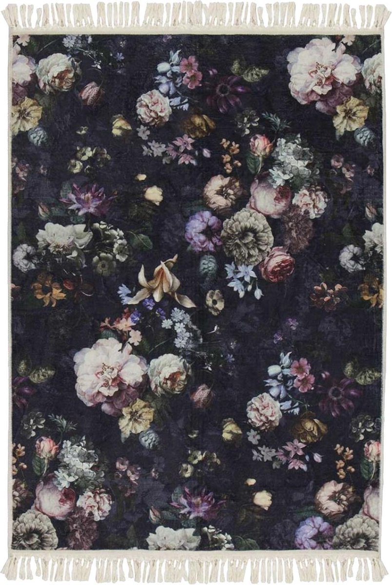 Essenza Fleur Karpet night blue - Blauw