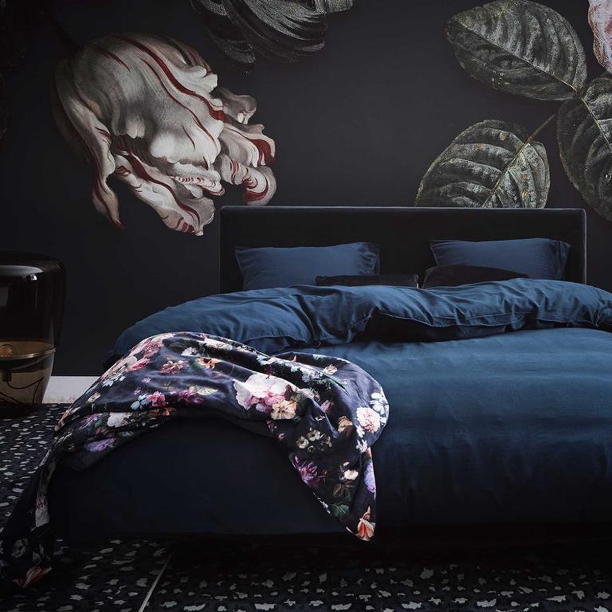 Essenza Fleur Plaid Nightblue - Blauw