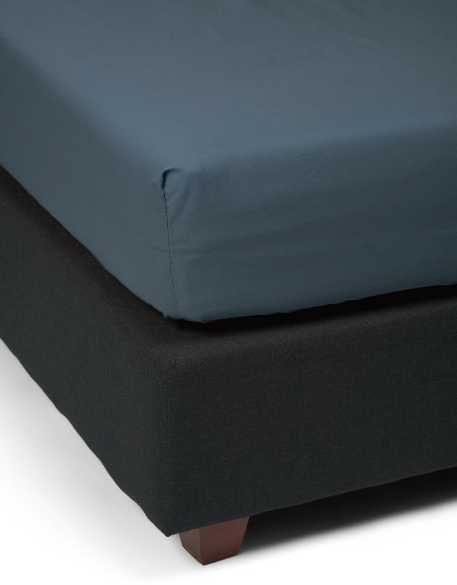 Essenza Premium Percale Hoeslaken Stone blue - Blauw