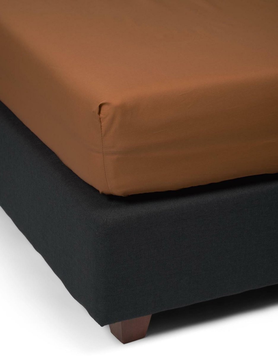 Essenza Premium Percale Leather Brown Hoeslaken - Bruin