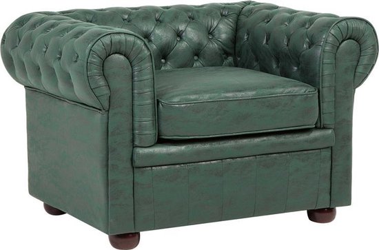 Beliani Chesterfield Fauteuil Polyester 77 X 108 Cm - Groen