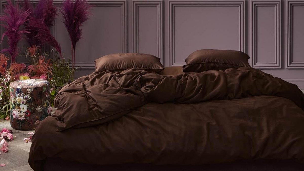Essenza Minte Chocolate dekbedovertrek - Bruin
