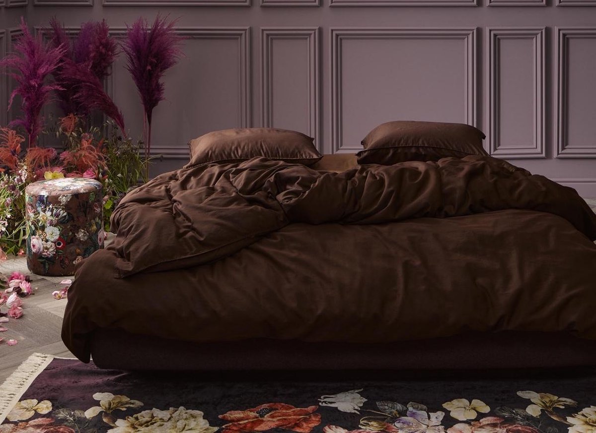 Essenza Minte Chocolate dekbedovertrek - Bruin