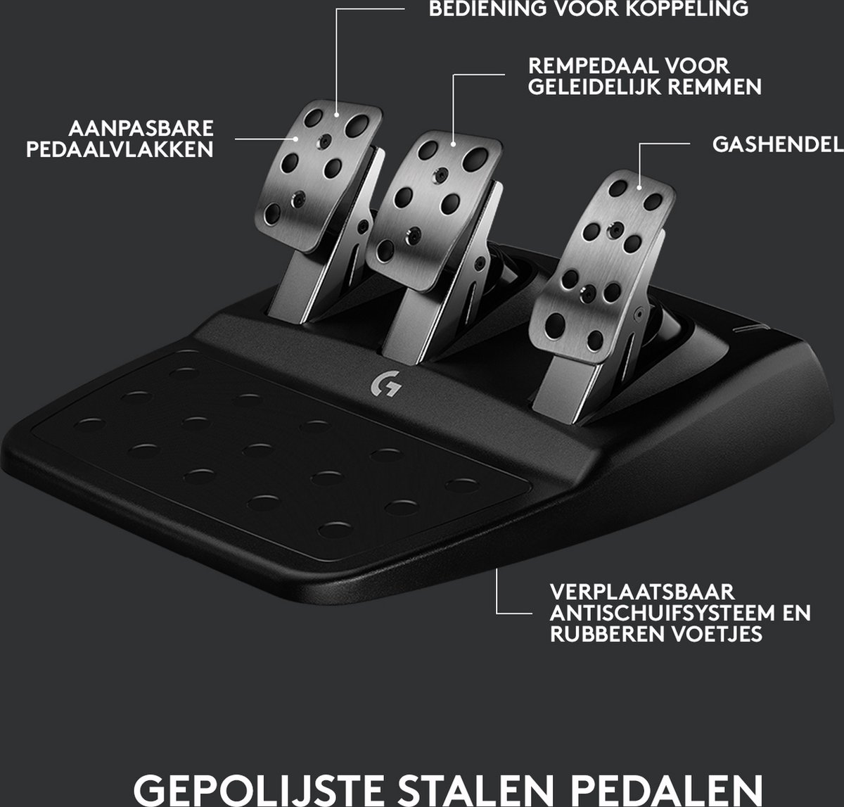 G923 Racestuur en -pedalen voor Xbox One, Xbox Series X en PC - Zwart