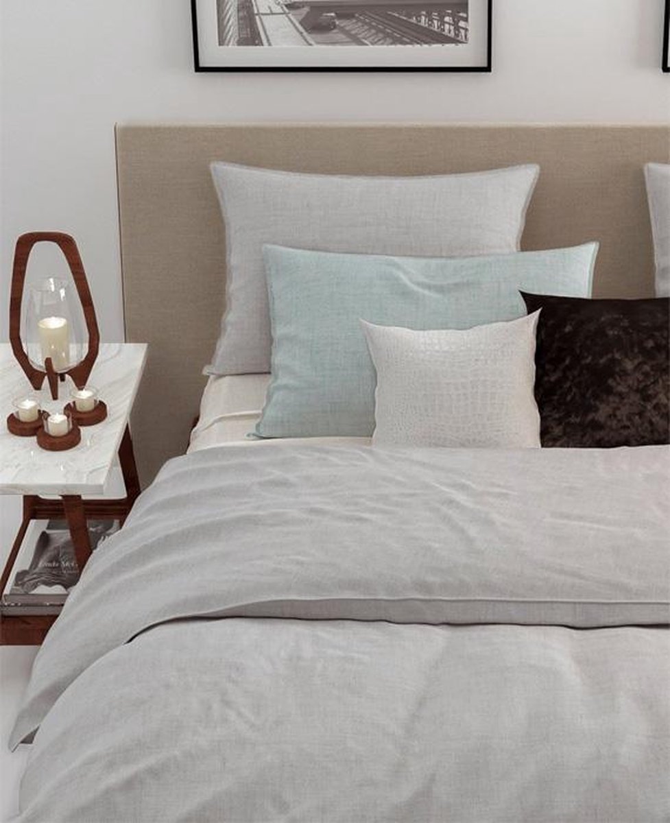 Zo Home Zo! Home Dekbedovertrek Lino - Dove - 1-persoons 140x200/220 Cm - Grijs