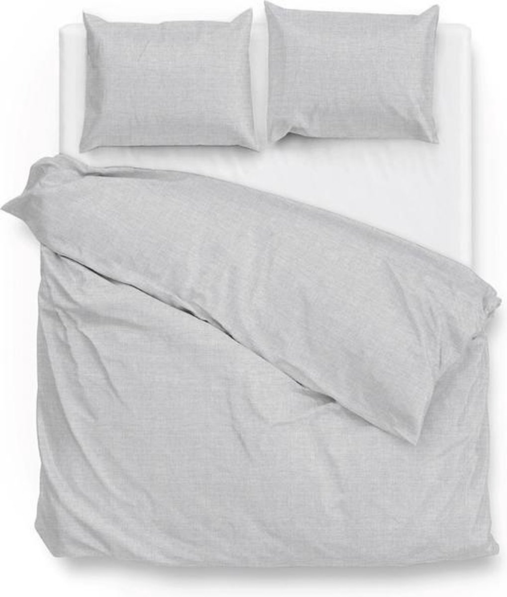 Zo Home Zo! Home Dekbedovertrek Lino - Dove - 1-persoons 140x200/220 Cm - Grijs