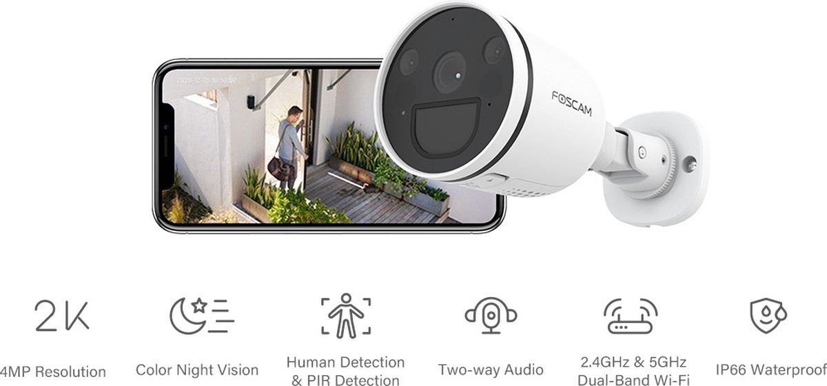 Foscam S41-W, 4MP Dual-Band WiFi Spotlight camera