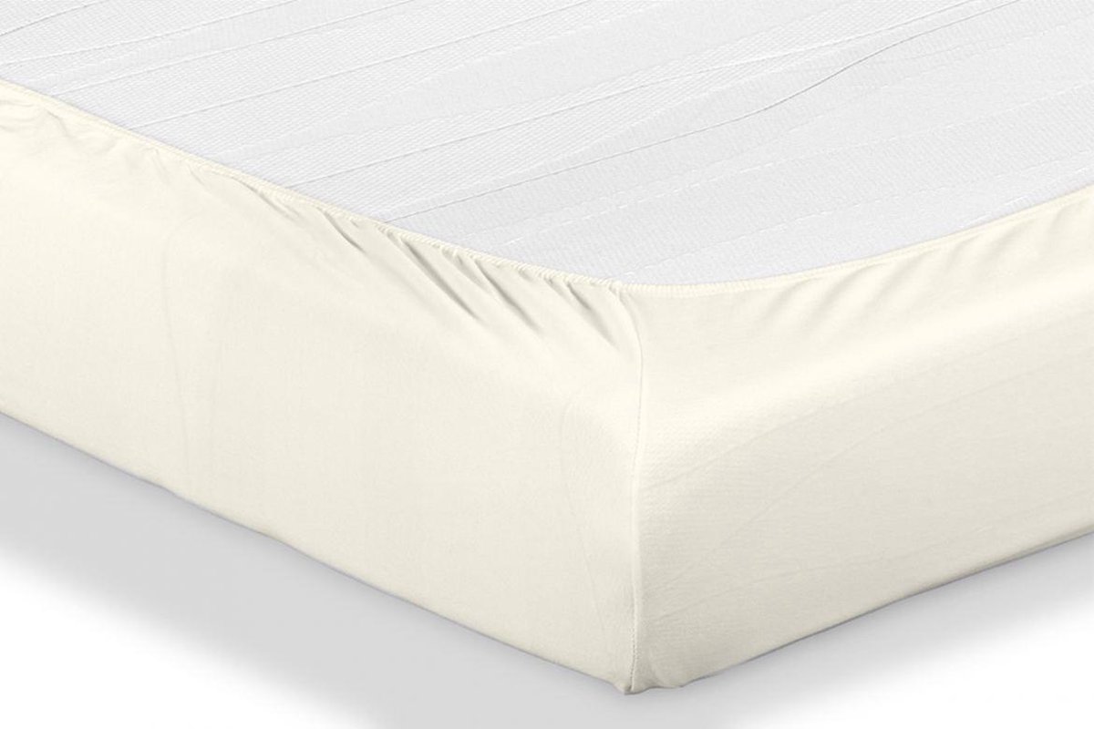 M line Hoeslaken Strijkvrij Jersey Hoeslaken - 70/80 x 200/210/220 cm - off-white - Beige