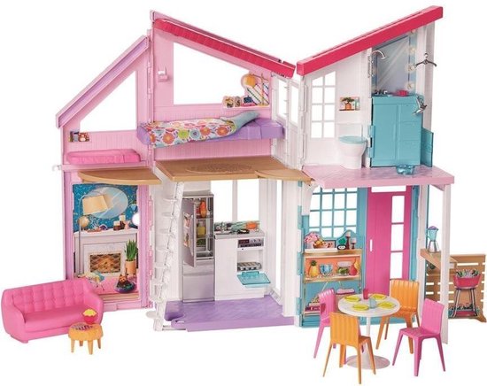 Barbie Poppenhuis Malibu Meisjes 90 Cm/wit - Rosa