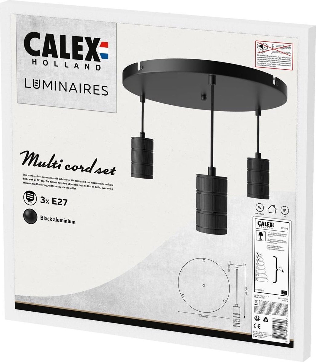 Calex Retro Hanglamp - Zwart
