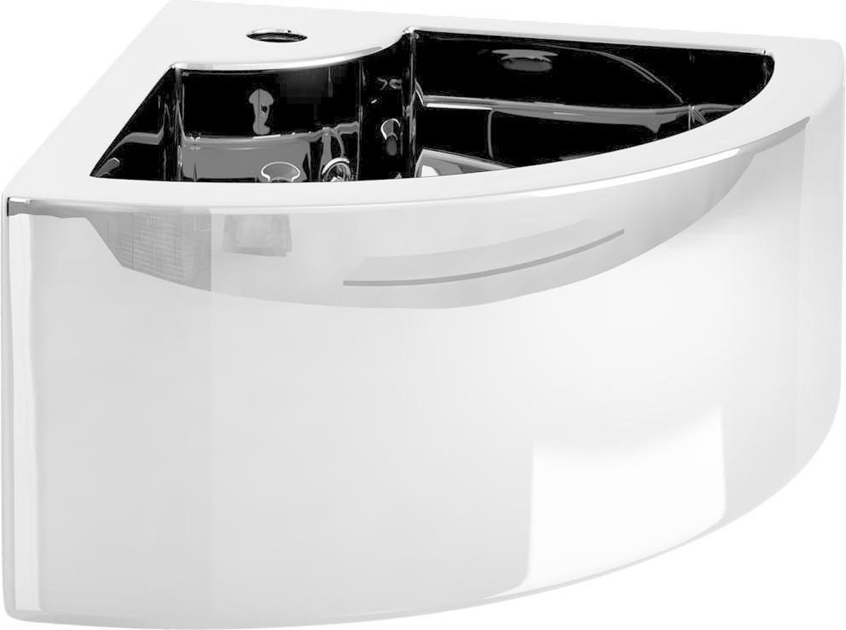 Vidaxl Wastafel Met Overloop 45x32x12,5 Cm Keramiek Zilverkleurig - Silver