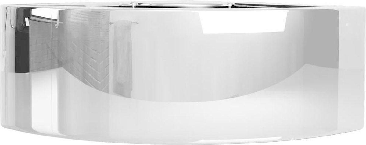 Vidaxl Wastafel Met Overloop 45x32x12,5 Cm Keramiek Zilverkleurig - Silver