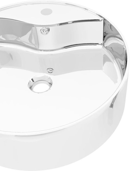 Vidaxl Wastafel Met Overloop 46,5x15,5 Cm Keramiek Zilverkleurig - Silver