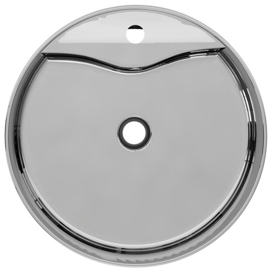 Vidaxl Wastafel Met Overloop 46,5x15,5 Cm Keramiek Zilverkleurig - Silver