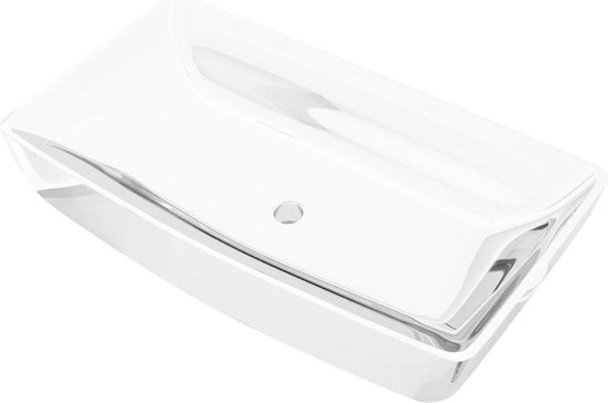Vidaxl Wastafel 71x38x13,5 Cm Keramiek Zilverkleurig - Silver