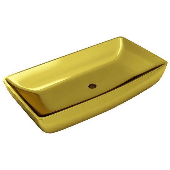 Vidaxl Wastafel 71x38x13,5 Cm Keramiekkleurig - Goud