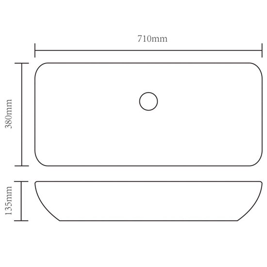 Vidaxl Wastafel 71x38x13,5 Cm Keramiekkleurig - Goud