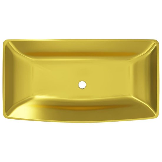 Vidaxl Wastafel 71x38x13,5 Cm Keramiekkleurig - Goud