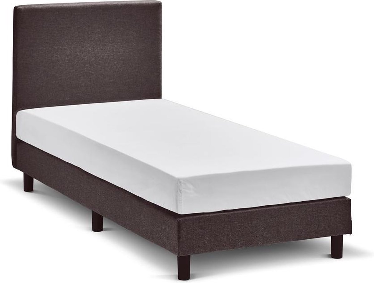 Boxspring Cisano Vlak Met Silver Pocket Deluxe Foam Matras - 90 x 200 cm - donkergrijs