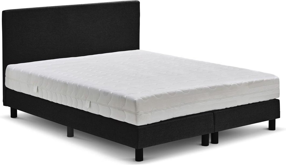 Boxspring Cisano Vlak Met Easy Pocket Matras - 120 x 200 cm - Zwart