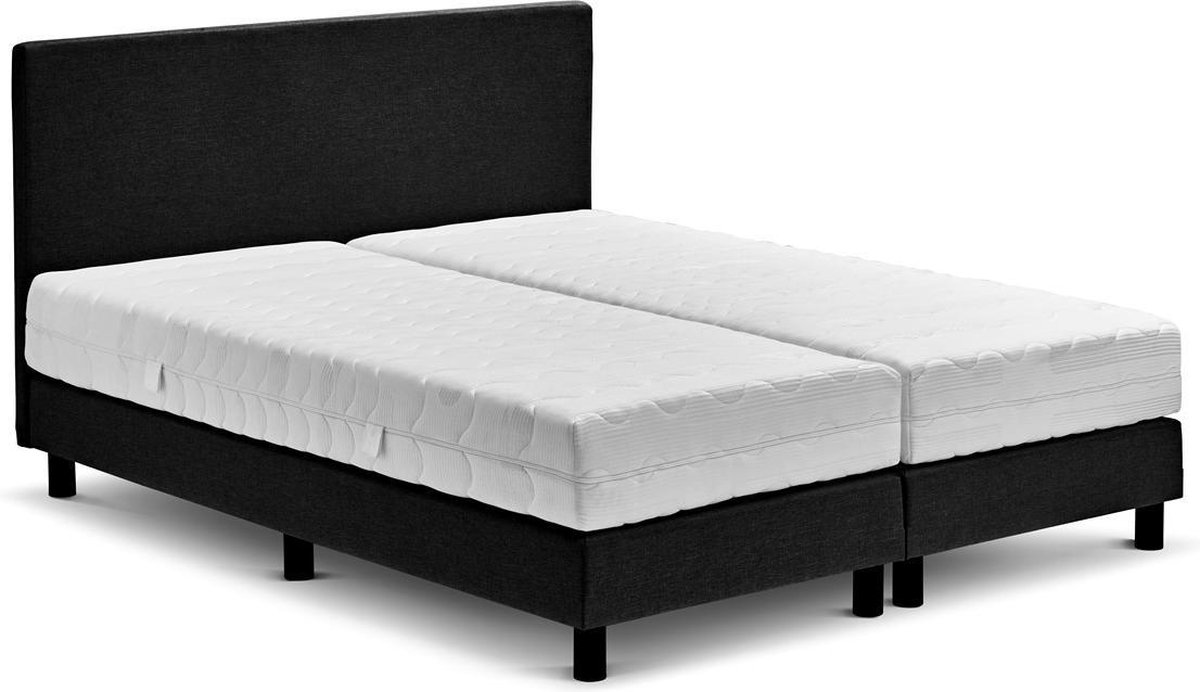 Boxspring Cisano Vlak Met Easy Pocket Matras - 180 x 200 cm - Zwart