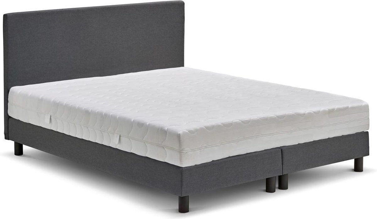 Box Ambra Met Silver Pocket Deluxe Foam Matras - 120 x 200 cm - donkergrijs