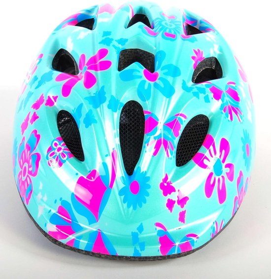 Volare Kinderhelm Bloemetjes 47-51 Cm/roze - Blauw