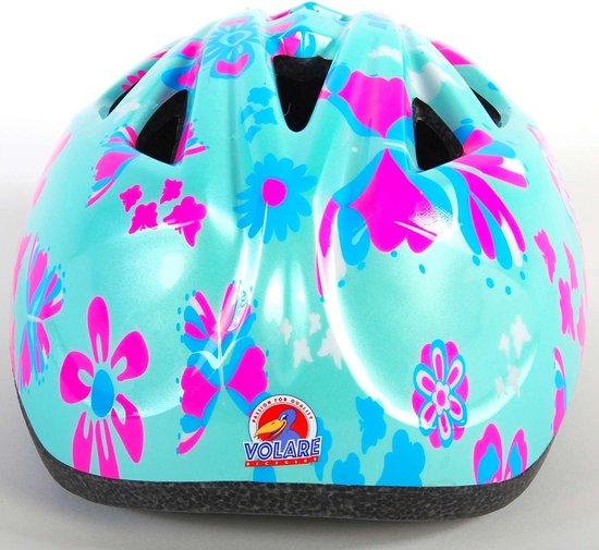 Volare Kinderhelm Bloemetjes 47-51 Cm/roze - Blauw
