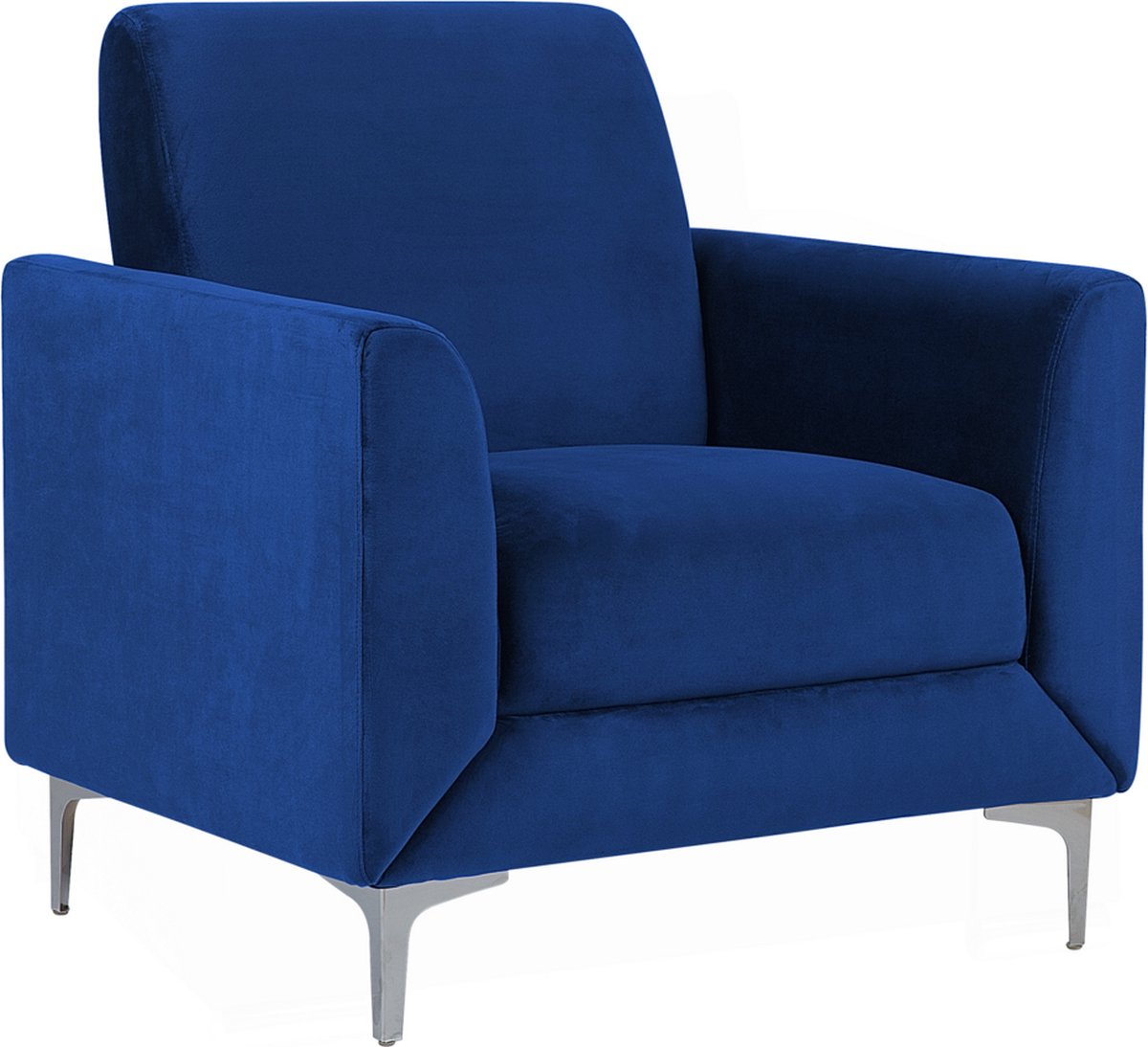 Beliani Fenes Fauteuil Fluweel 75 X 89 Cm - Blauw