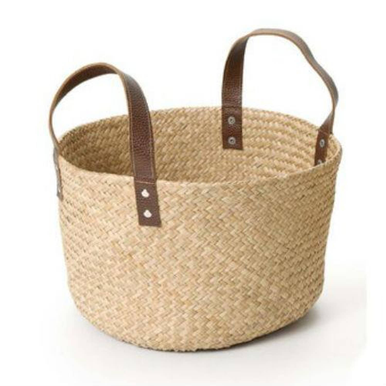 Fair Trade Original - Mand Zeegras M Leren Hengsels - Beige