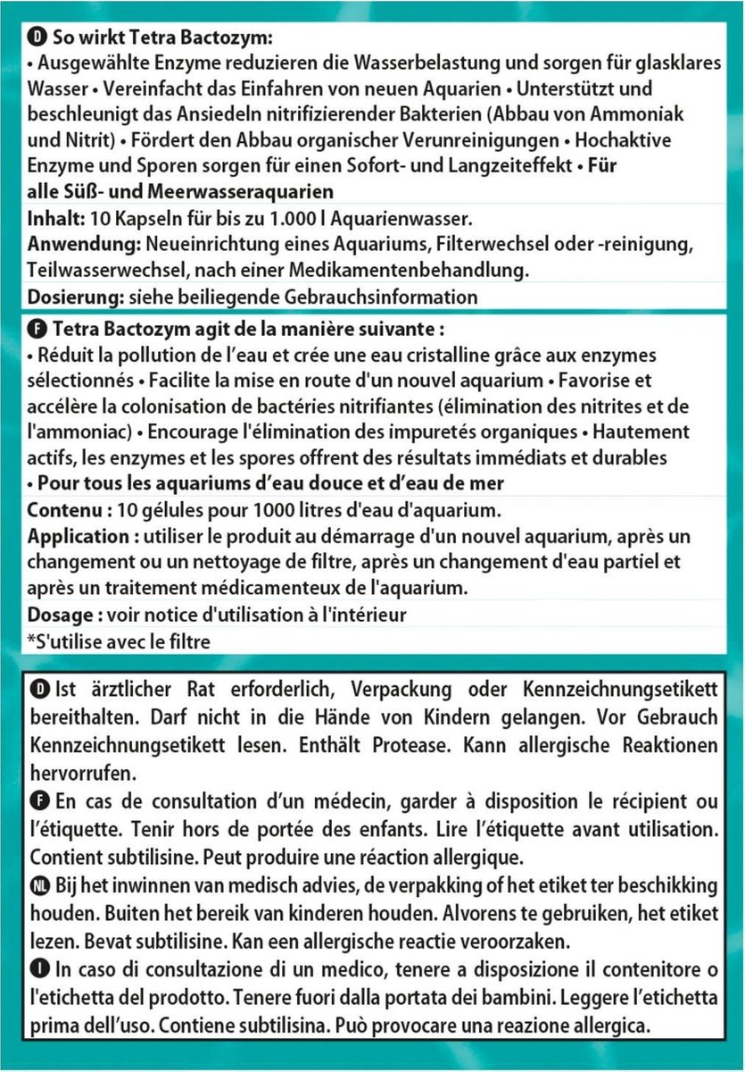 Tetra Aqua Bactozym 10 Capsules