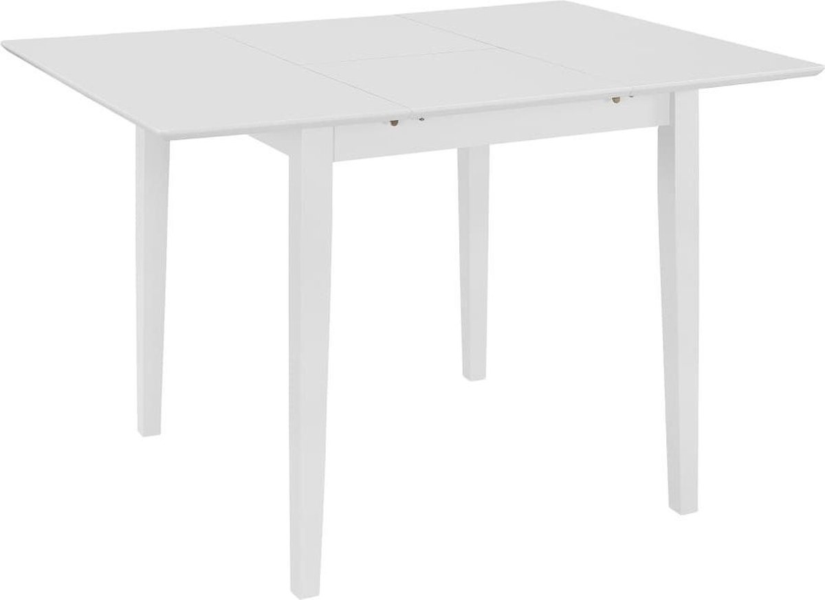 Vidaxl Eettafel Verlengbaar (80-120)x80x74 Cm Mdf - Blanco