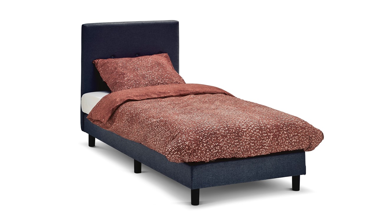 Boxspring Invito Vlak Met Bridge Matras - 90 x 210 cm - Blauw