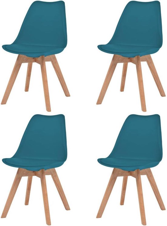 Vidaxl Eetkamerstoelen 4 St Kunstleer - Turquoise