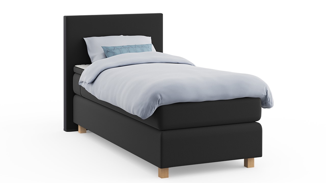 Element Boxspring Kiem Vlak Met Gestoffeerd Matras - 90 x 210 cm - Zwart