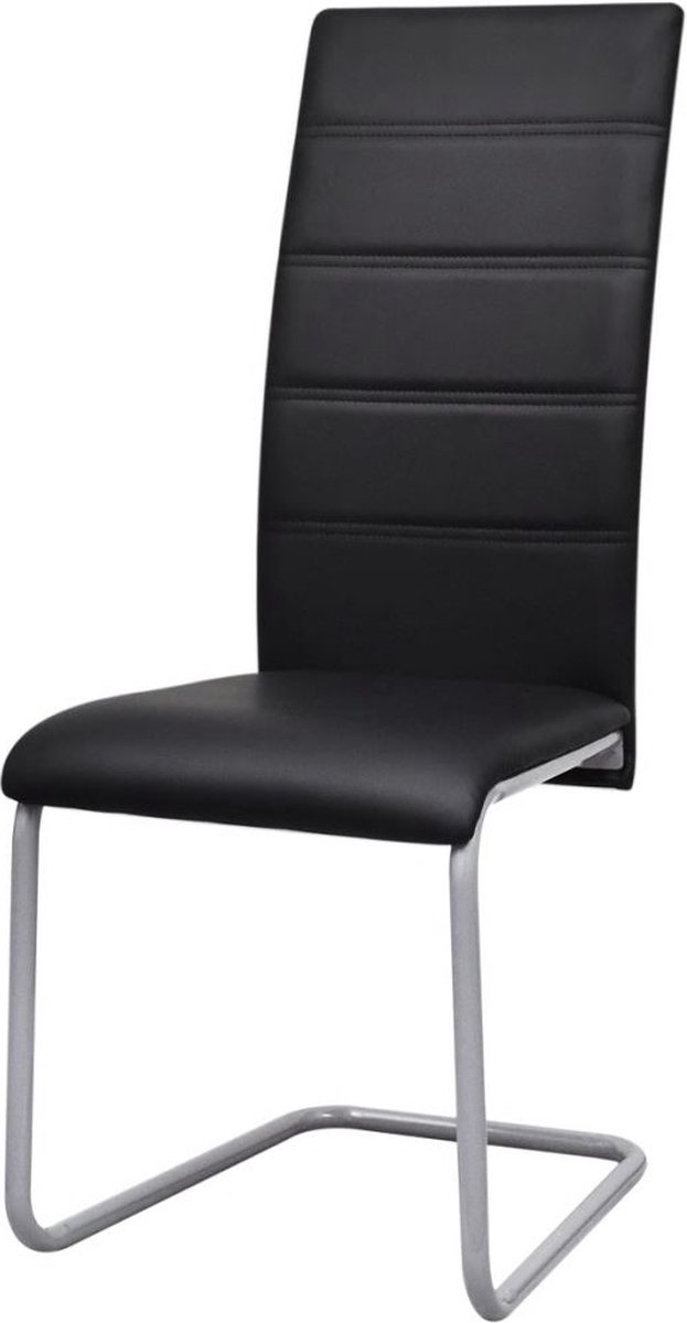 Vidaxl Eetkamerstoelen 4 St Kunstleer - Zwart