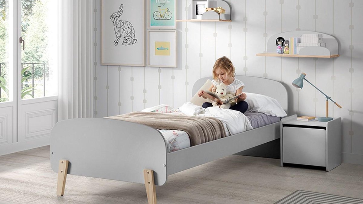 Vipack Nachtkast Kiddy - 40 x 36 x 40 cm - Grijs