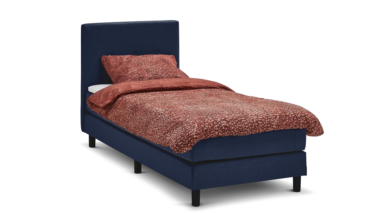 Boxspring Invito Vlak Met Gestoffeerd Matras - 90 x 200 cm - Blauw