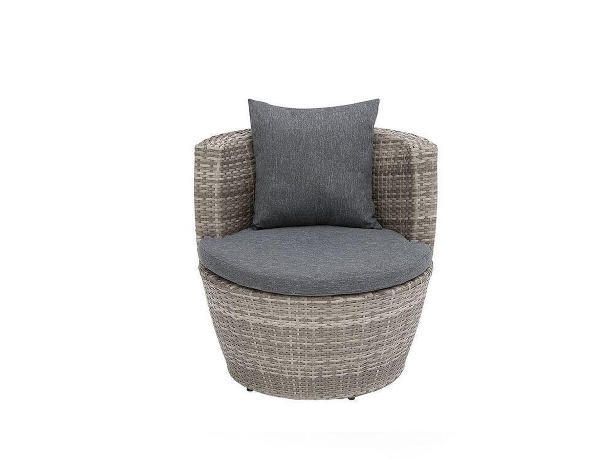 Beliani Capri Balkonset Pe Rotan 54 X 54 Cm - Grijs