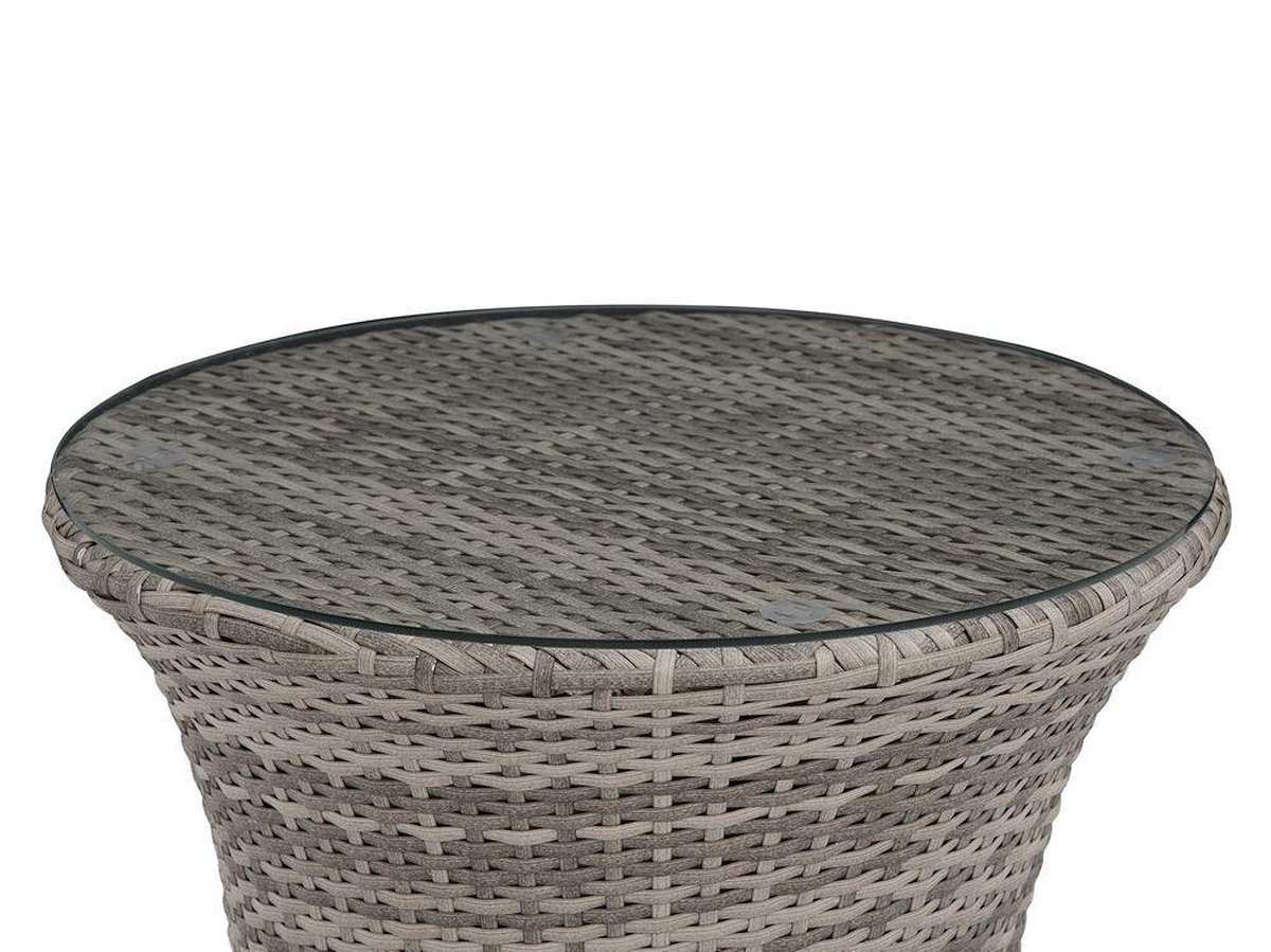Beliani Capri Balkonset Pe Rotan 54 X 54 Cm - Grijs