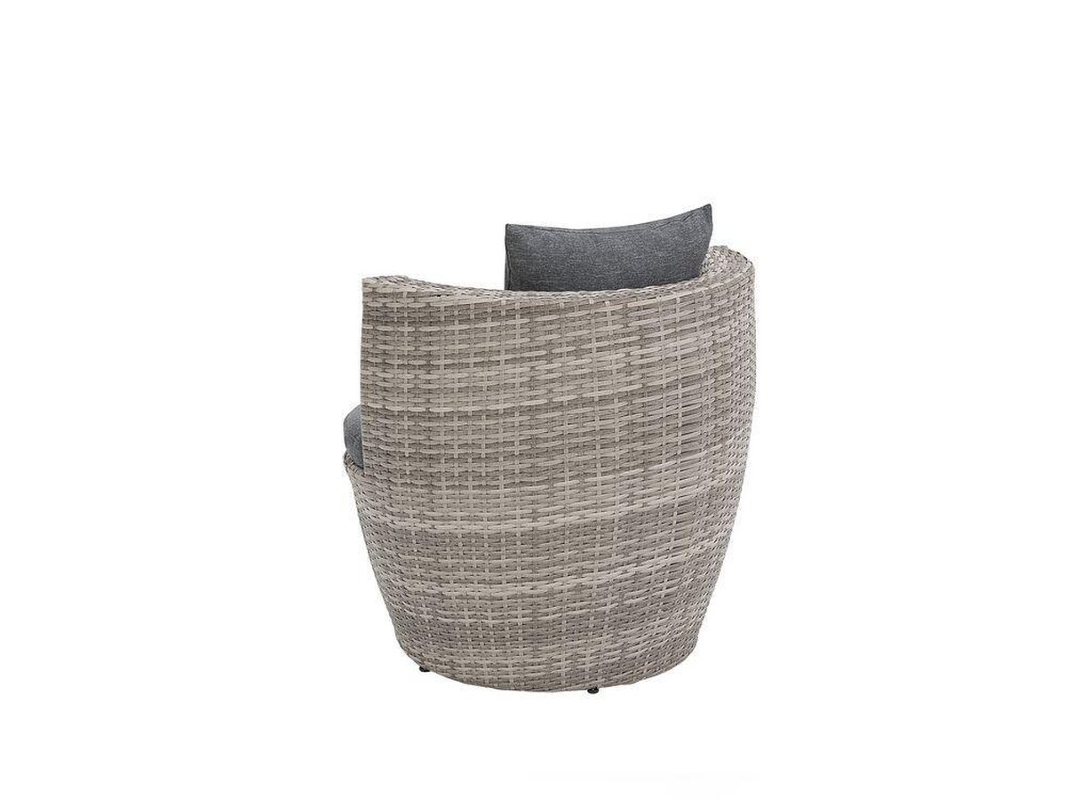 Beliani Capri Balkonset Pe Rotan 54 X 54 Cm - Grijs