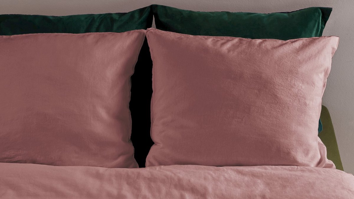 At Home With Marieke Dekbedovertrek Easy - 140 x 200/220 cm - Roze