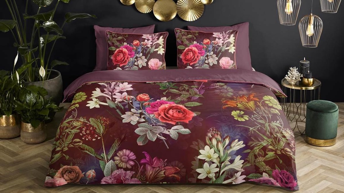 Descanso Dekbedovertrek Simone - 140 x 200/220 cm - Rood