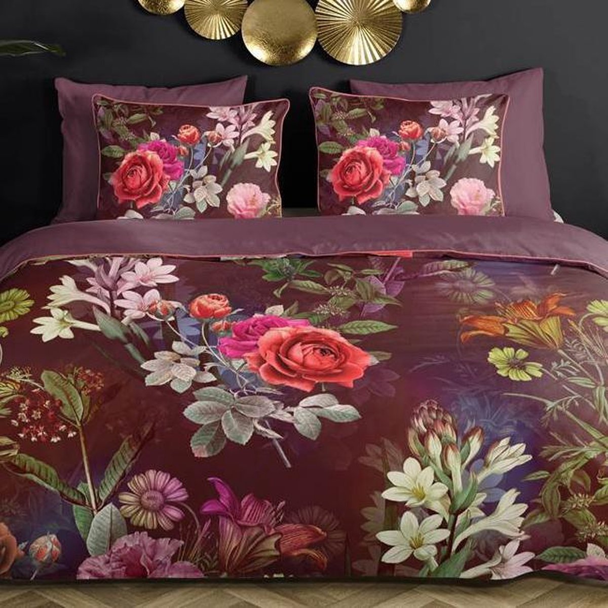 Descanso Dekbedovertrek Simone - 240 x 200/220 cm - Rood