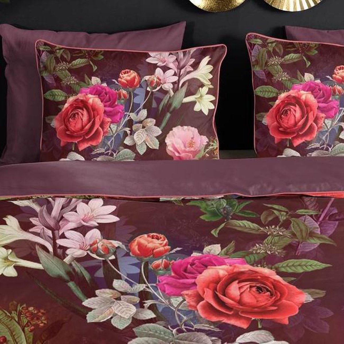 Descanso Dekbedovertrek Simone - 240 x 200/220 cm - Rood