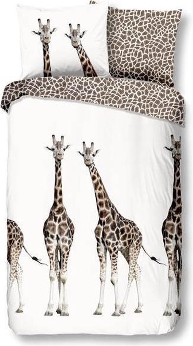 Good Morning Kinderdekbedovertrek Giraffe - 140 x 200/220 cm - beige - Bruin