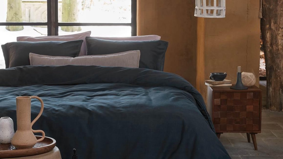 vtwonen Dekbedovertrek Earth - 200 x 200/220 cm - Blauw